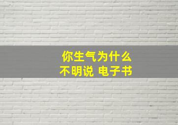 你生气为什么不明说 电子书